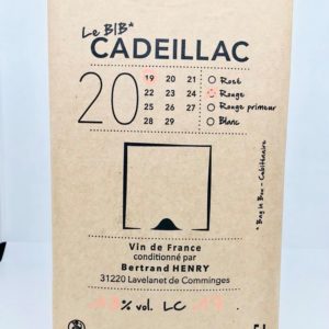 Le Bib, Cubis de 5l Vin de Pays, Comté Tolosan, Cadeillac 2017